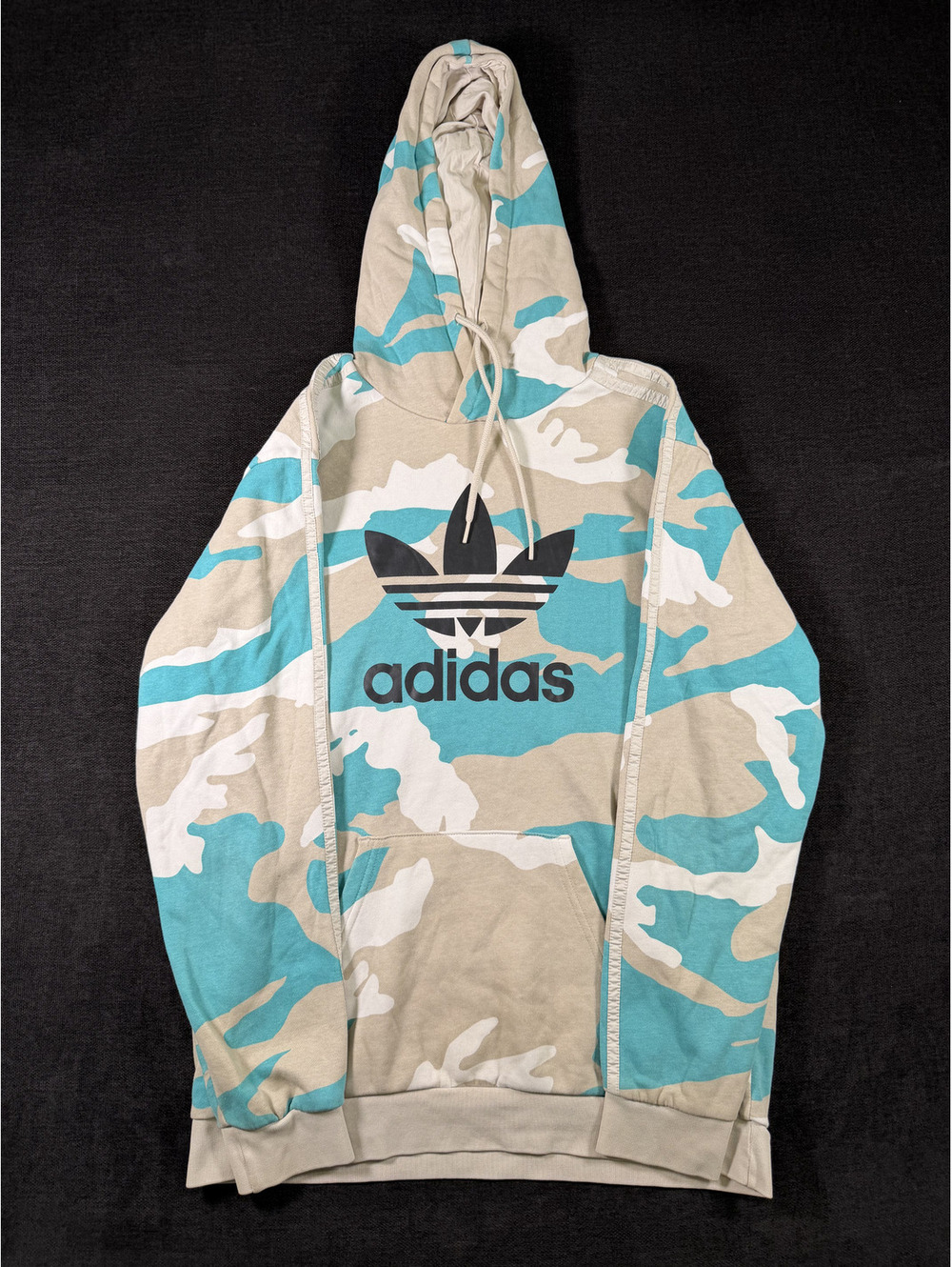 Adidas Camouflage Hoodie with Black Trefoil Logo